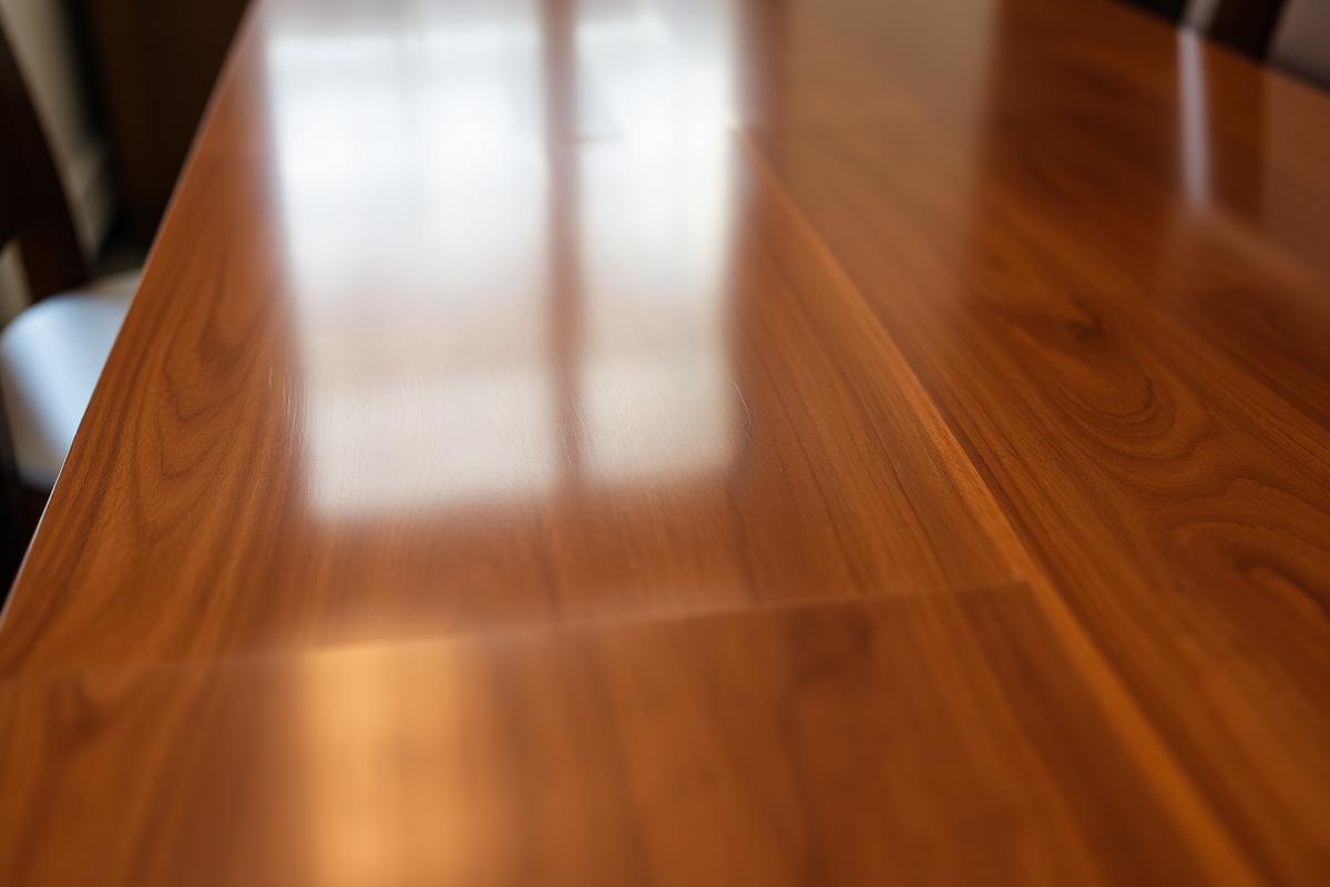 Dining table after professional polishing